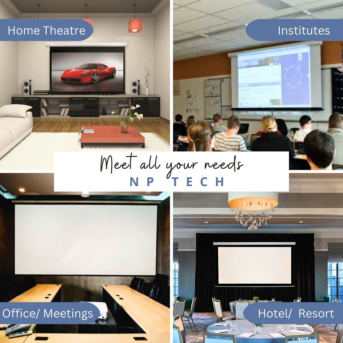 NP Tech| Nptech 100-inch (7ft x 5ft) Imported Insta-lock Projector ...