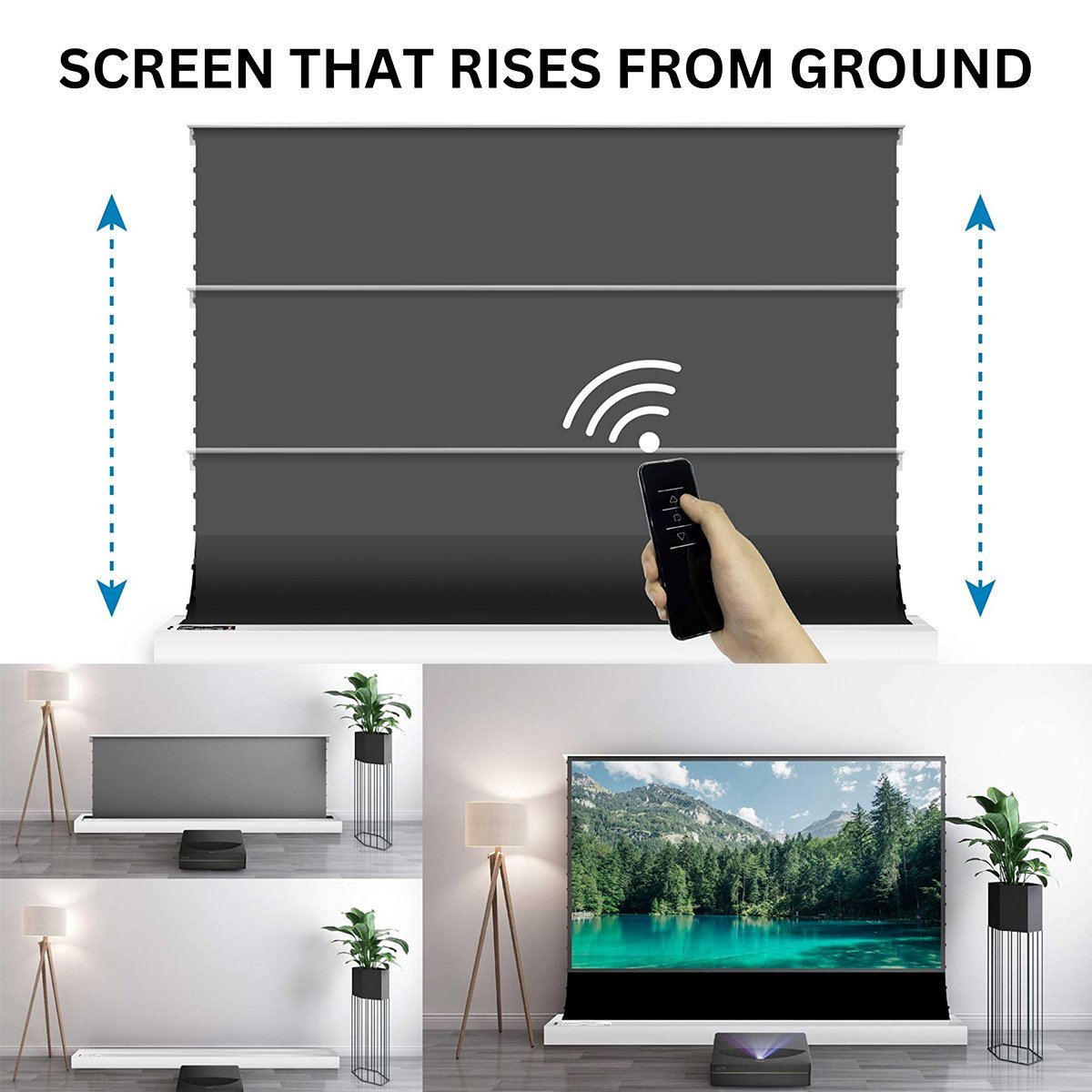 NP Tech| Nptech 120-inch Diagonal (8.7ft X 4.9ft) 16:9 Floor Rising ALR ...