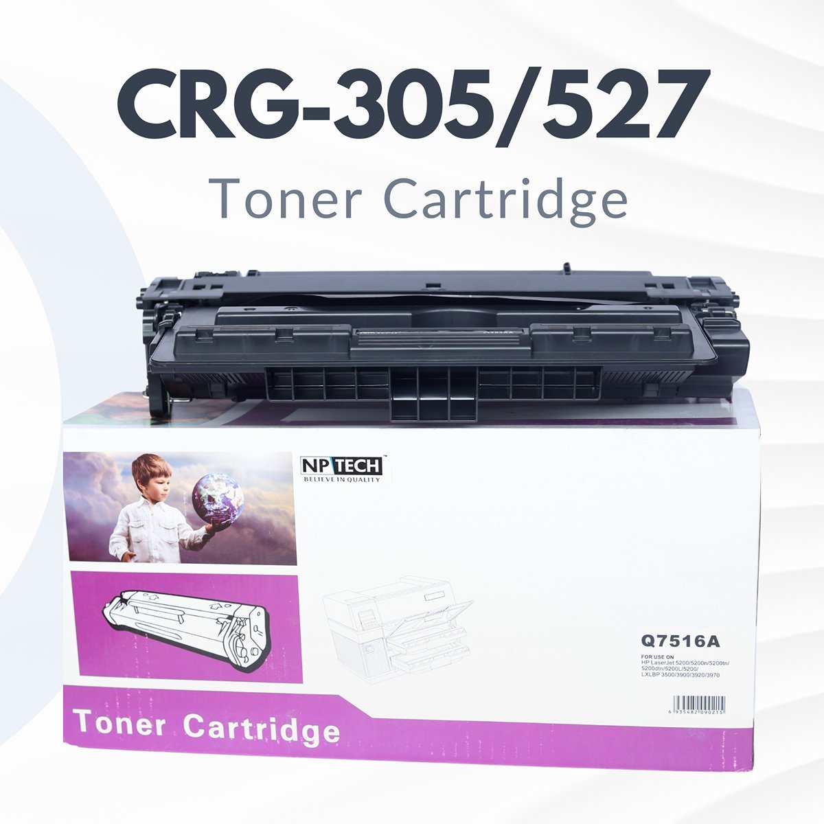 NP Tech| Nptech CRG 305/ 527 Black Toner Cartridge Compatible with 